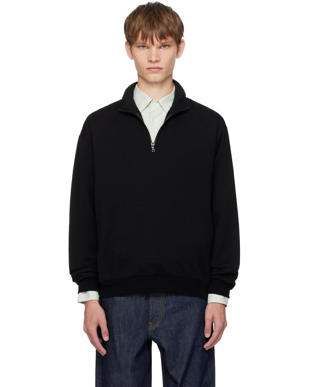 auralee-BLACK-Light-Wool-Sweat