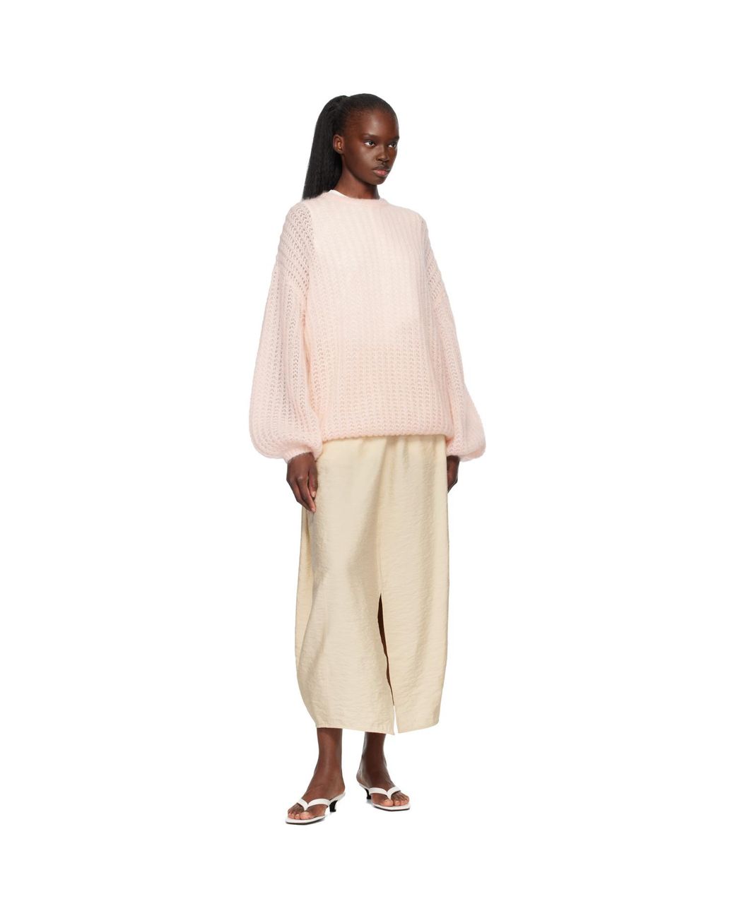 Totême Pink Puffed Knit Sweater