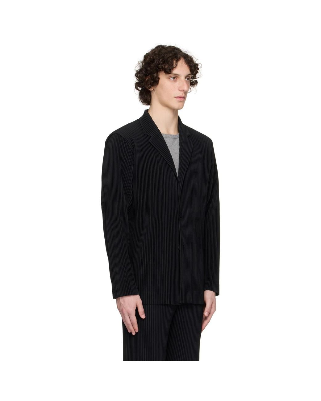 Homme Plissé Issey Miyake Black Tailored Pleats 2 Blazer for men