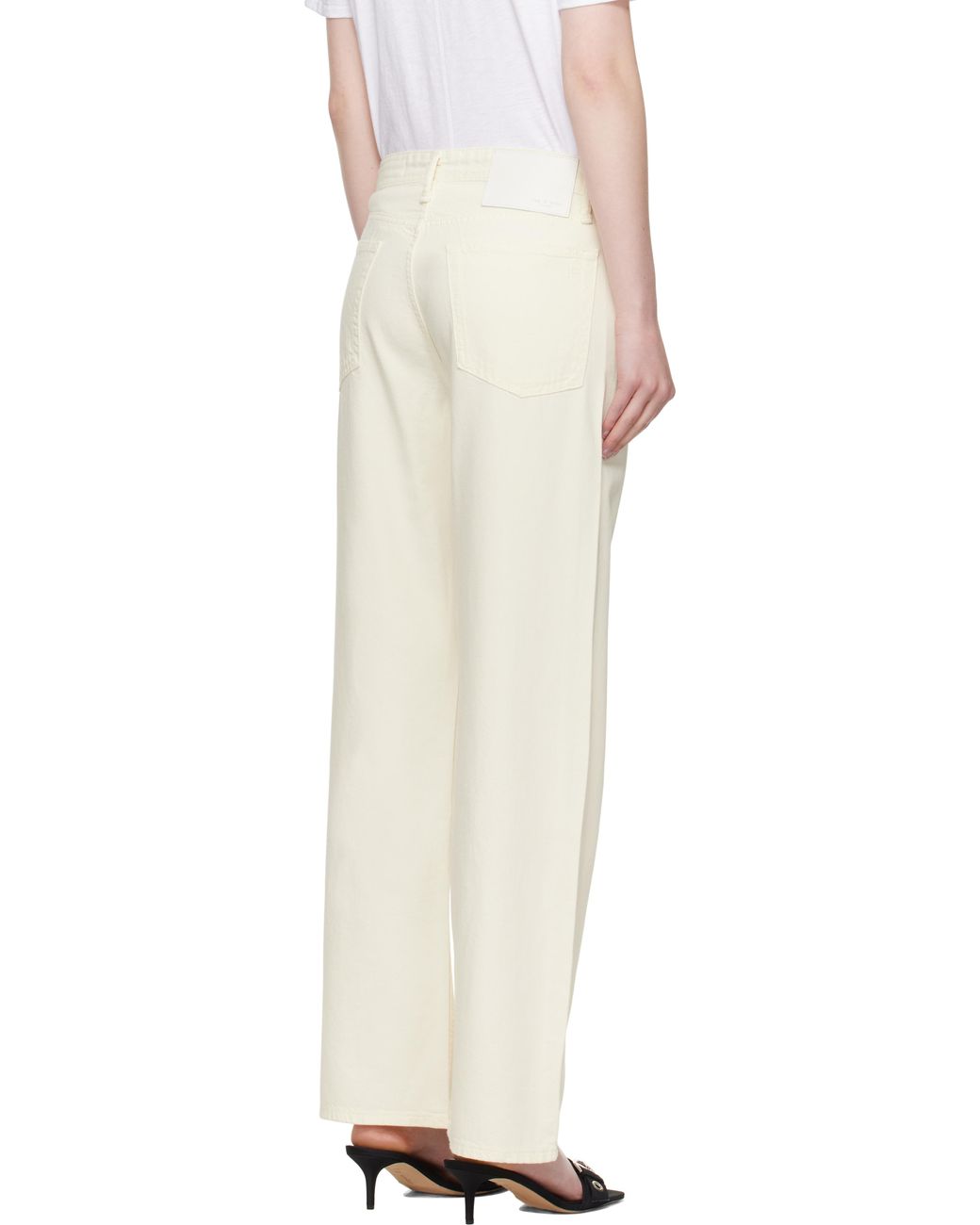 Rag & Bone Natural Off- Featherweight Logan Wide-Leg Jeans