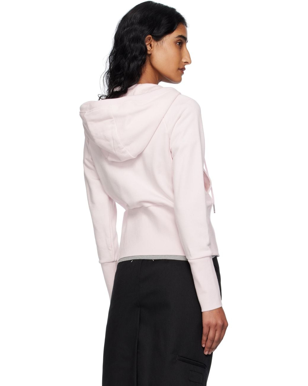 Thom Browne Black Solid Loopback 4-Bar Zip Hoodie