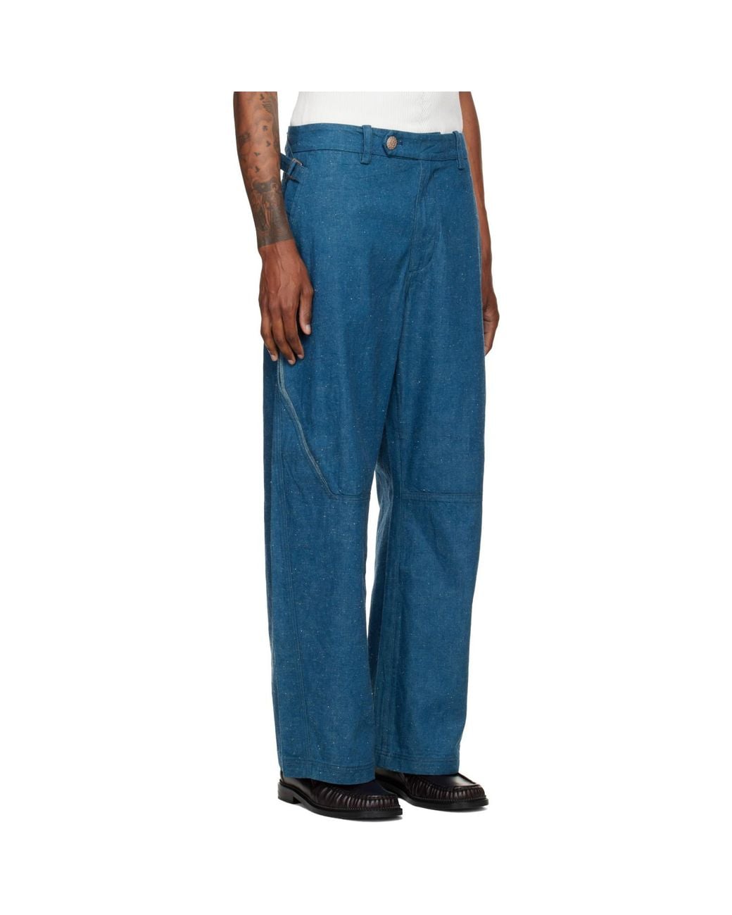 NULLUS Blue Low Poly Shift Jeans for men