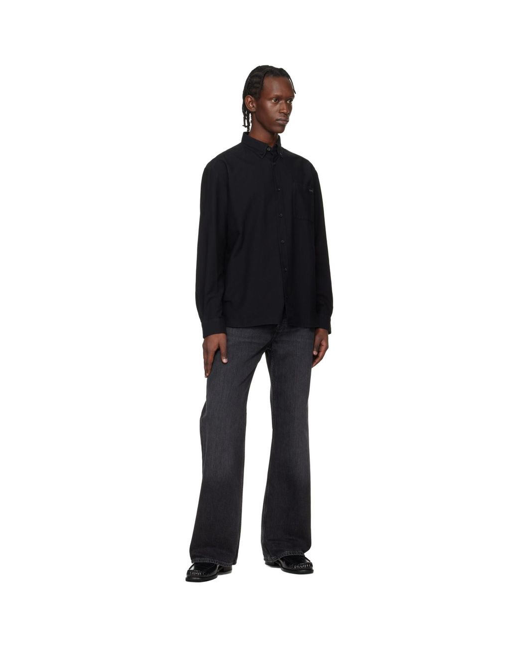 A.P.C. Black Mateo Logo Shirt for men