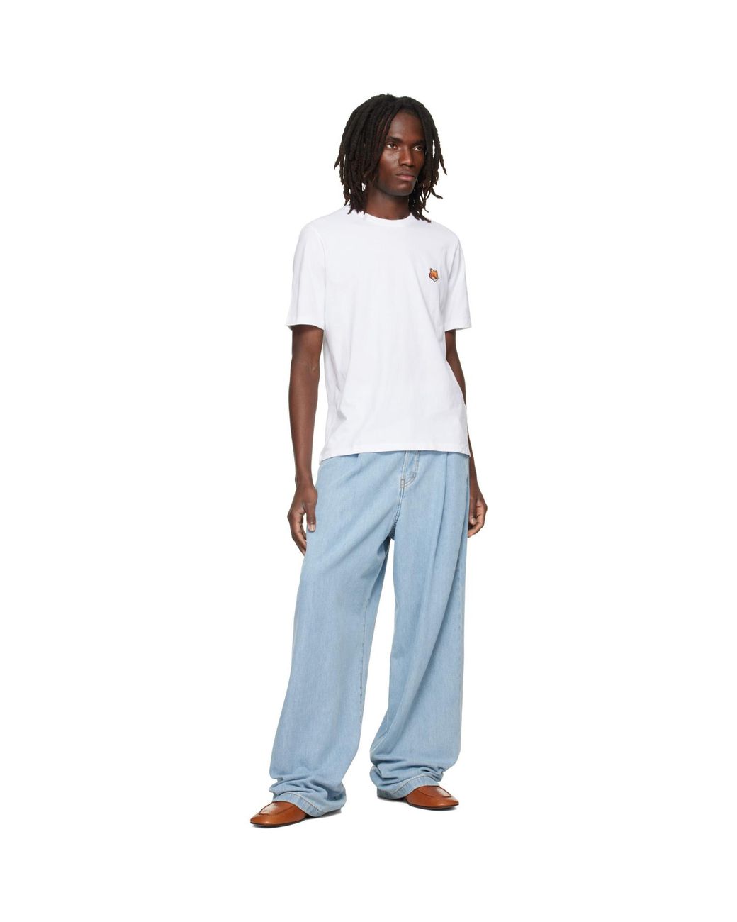 Maison Kitsuné White Fox Head Regular T-Shirt for men