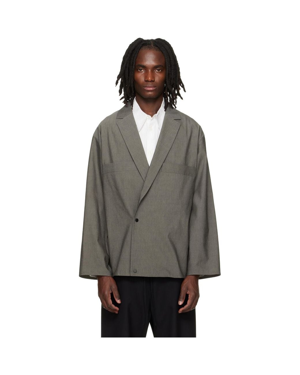 Fear Of God Gray Cotton Wool Oxford Shirt Blazer for men