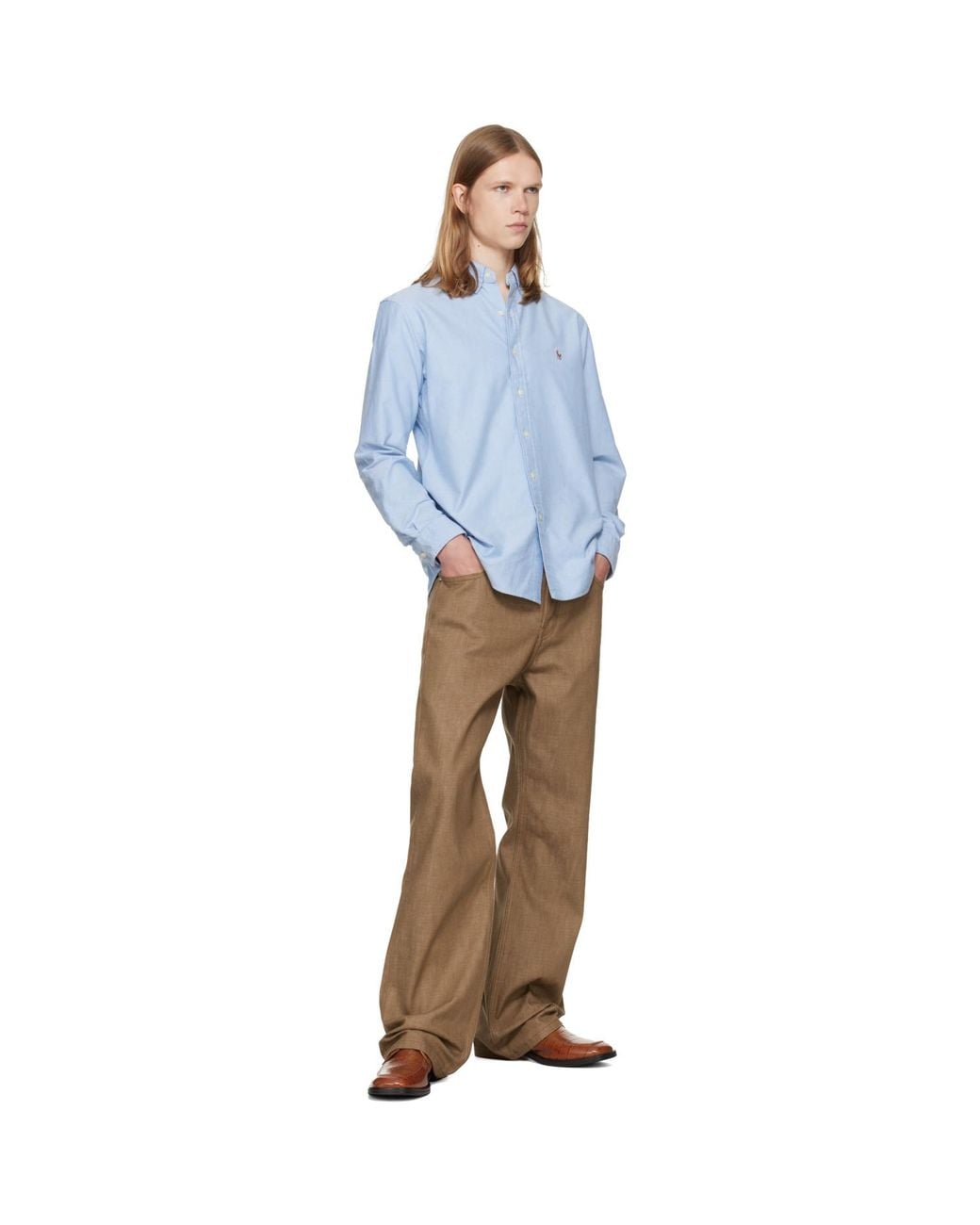 Polo Ralph Lauren Blue 'The Iconic Oxford' Shirt for men