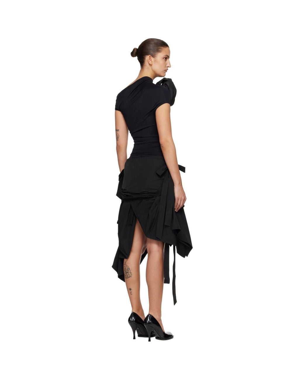 VAQUERA Black Rose Minidress