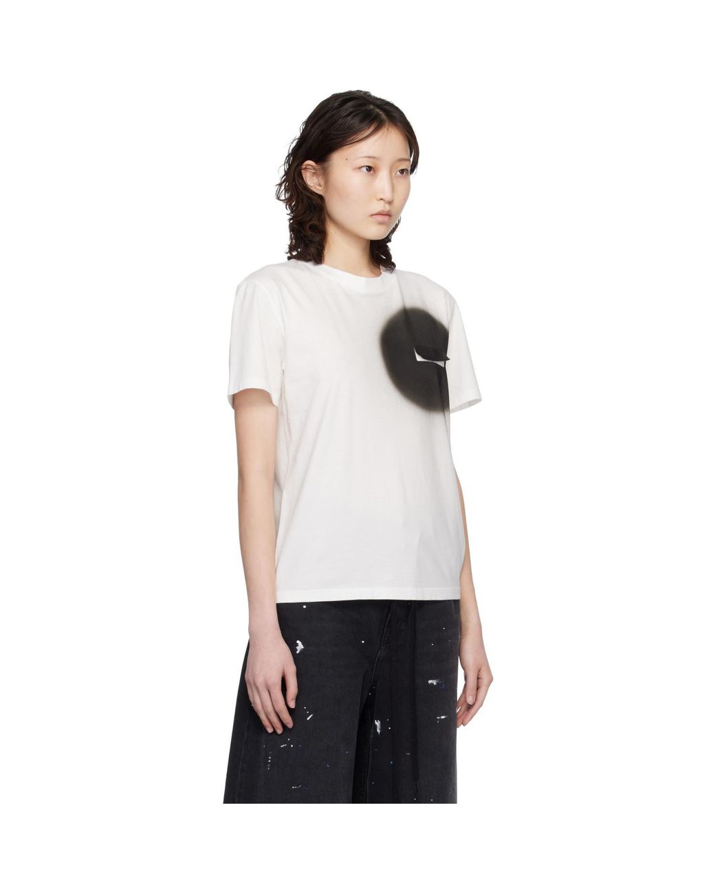 MM6 by Maison Margiela Black Off- Spray Paint T-Shirt
