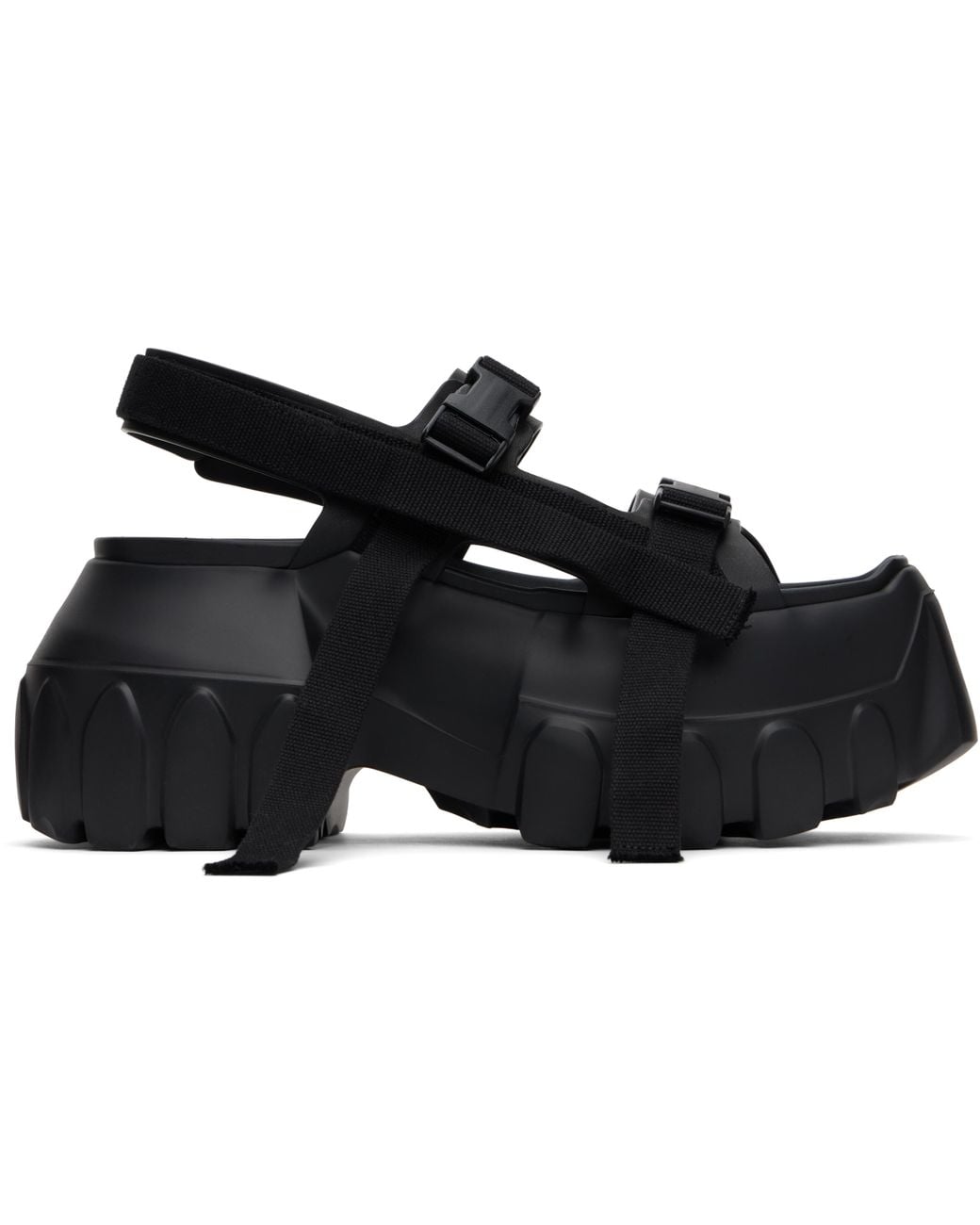 靴 Rick Owens mega tractor sandal drkshdw Rick Owens Hollywood Mega Tractor Sandals in Black for Men | Lyst