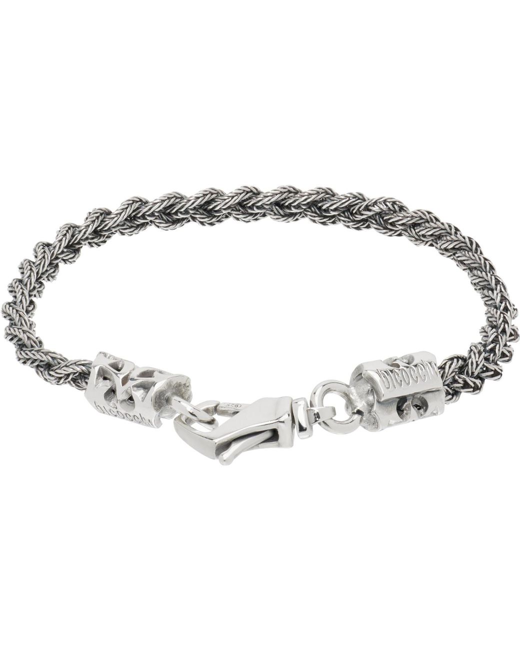 Emanuele Bicocchi Metallic Tiny Braided Bracelet for men