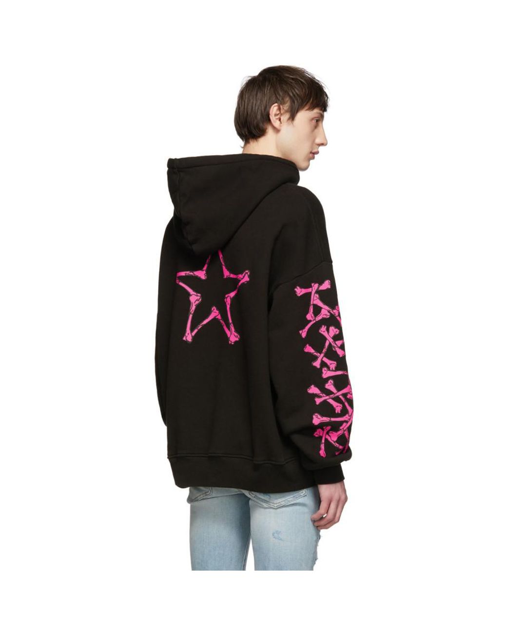 Amiri Black And Pink Bones Hoodie for 