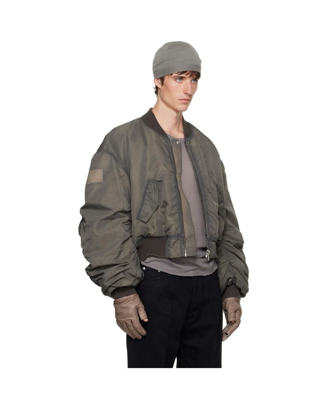 Rick Owens Gray Tower Secchia Flight Jacket for men