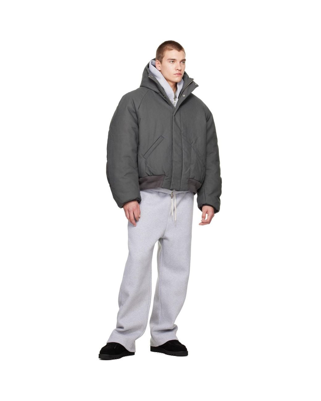 Seventh Gray Orb Puffer Coat for men