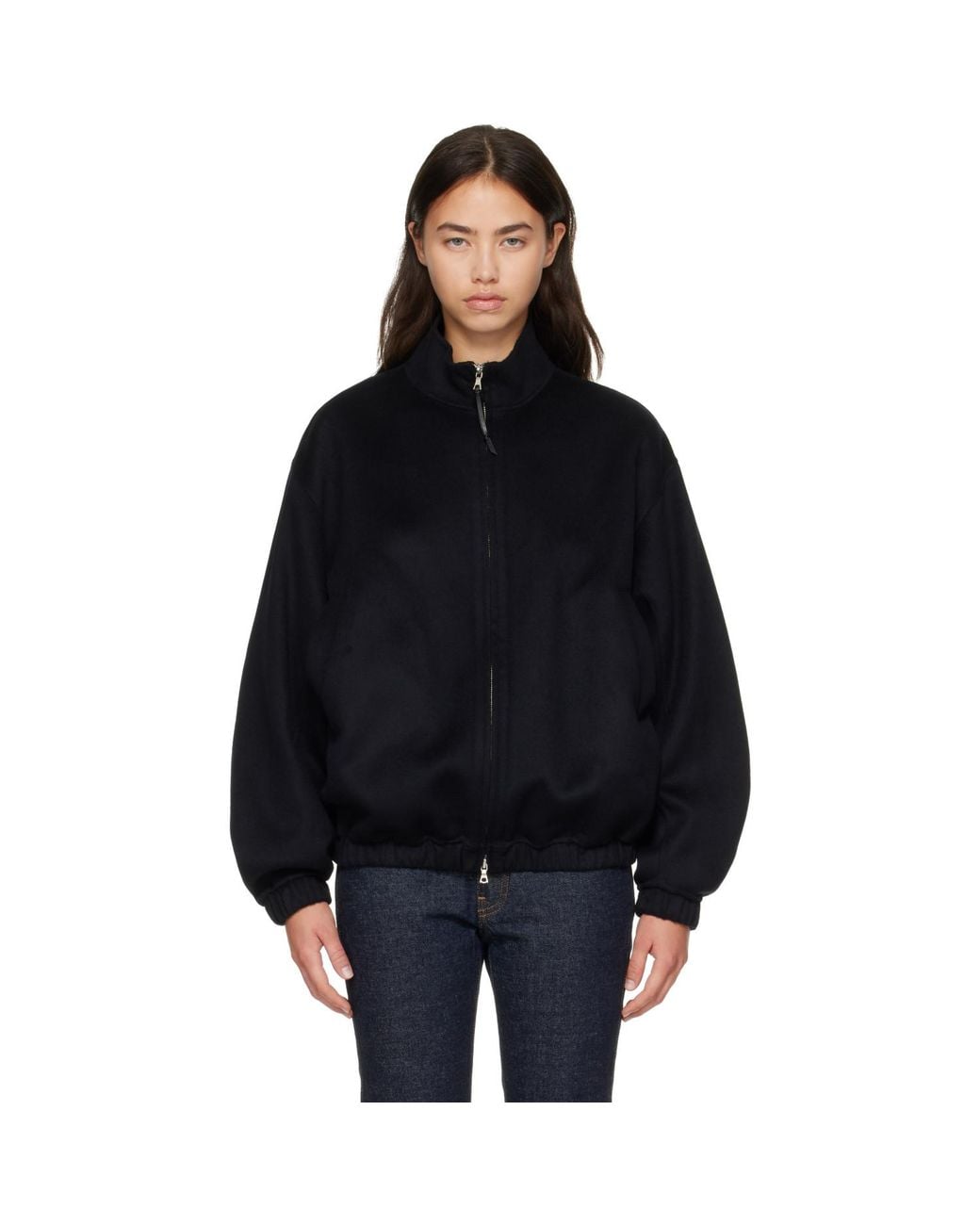 NOTHING WRITTEN Black Plaza Zip Blouson Jacket