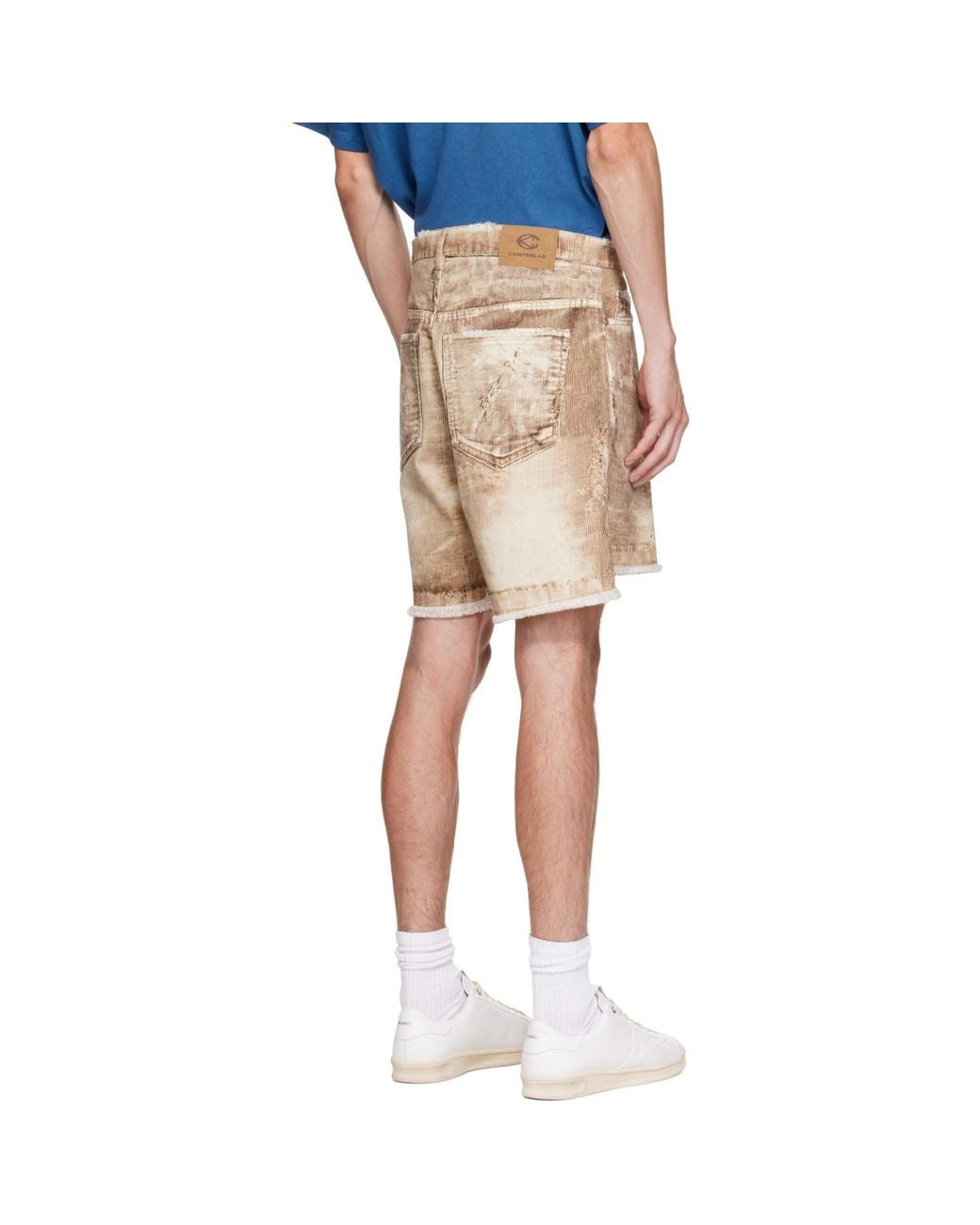 CAMPERLAB Natural Corduroy Print Denim Cutoff Shorts for men
