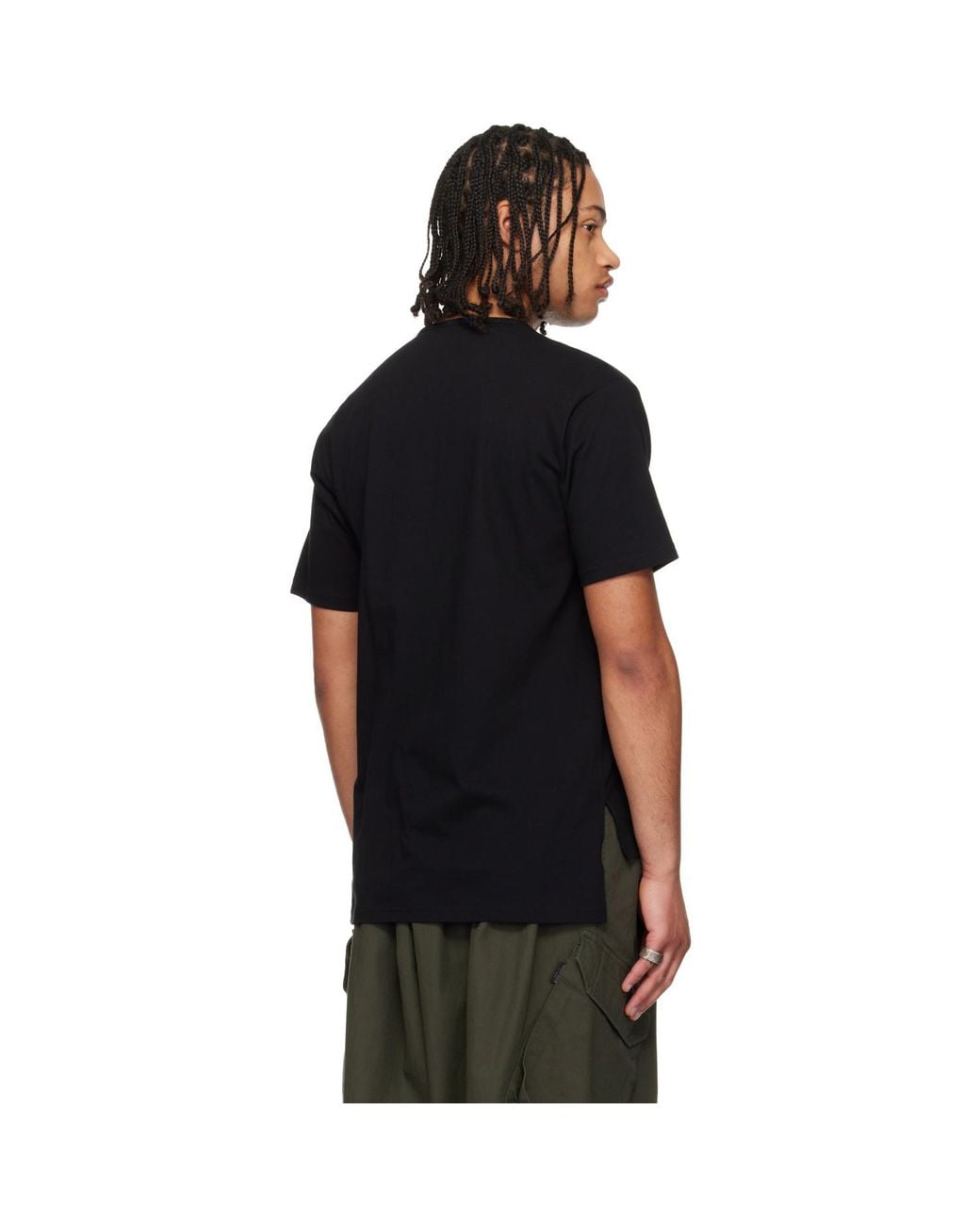 Yohji Yamamoto Black Asymmetrical Henley for men