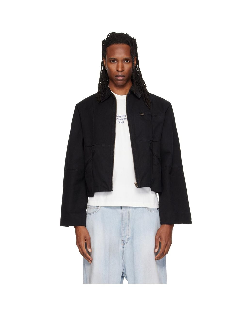 Vetements Black Cut-Up Workwear Jacket for men