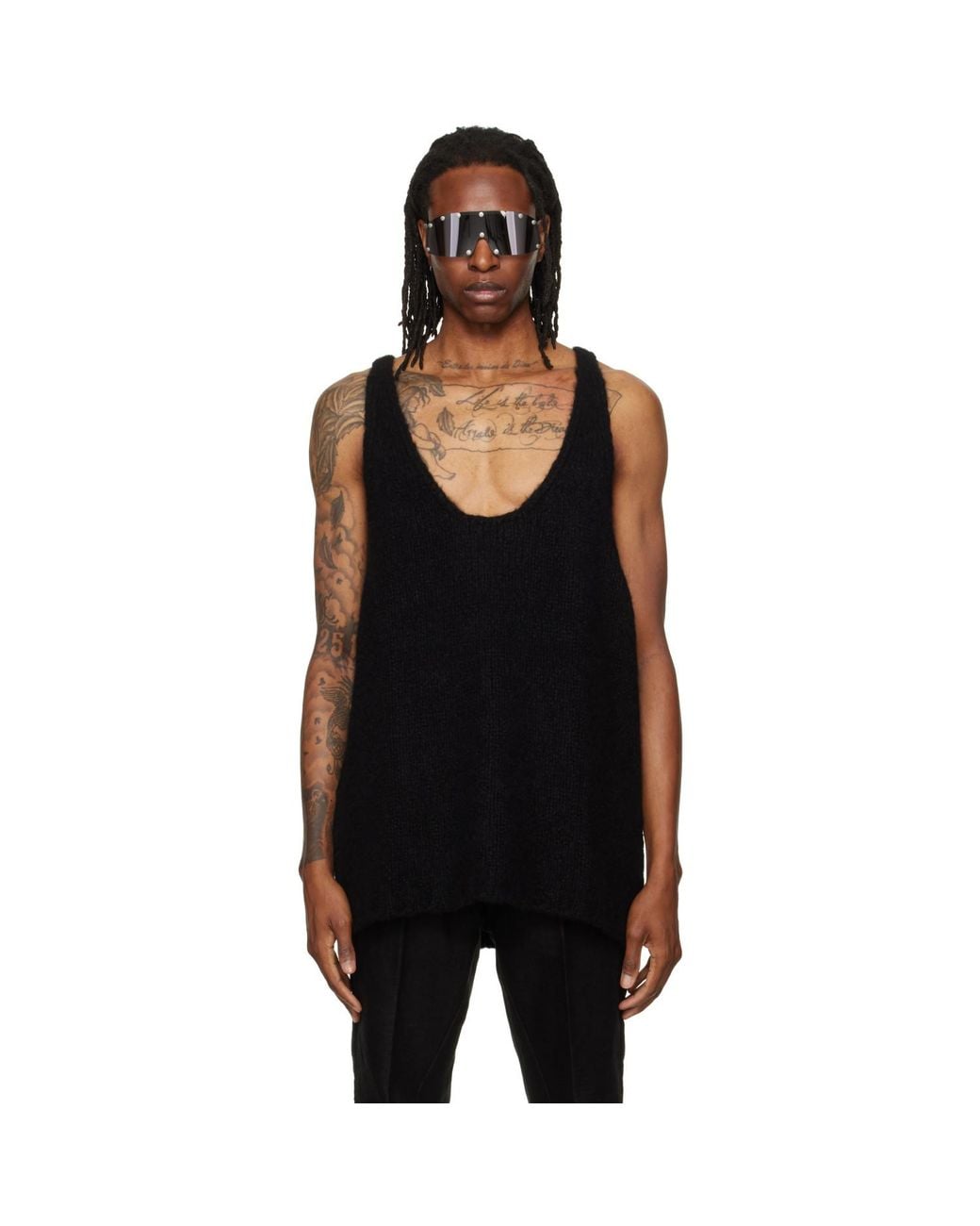 Rick Owens Black Tower Pony Tank Top for men