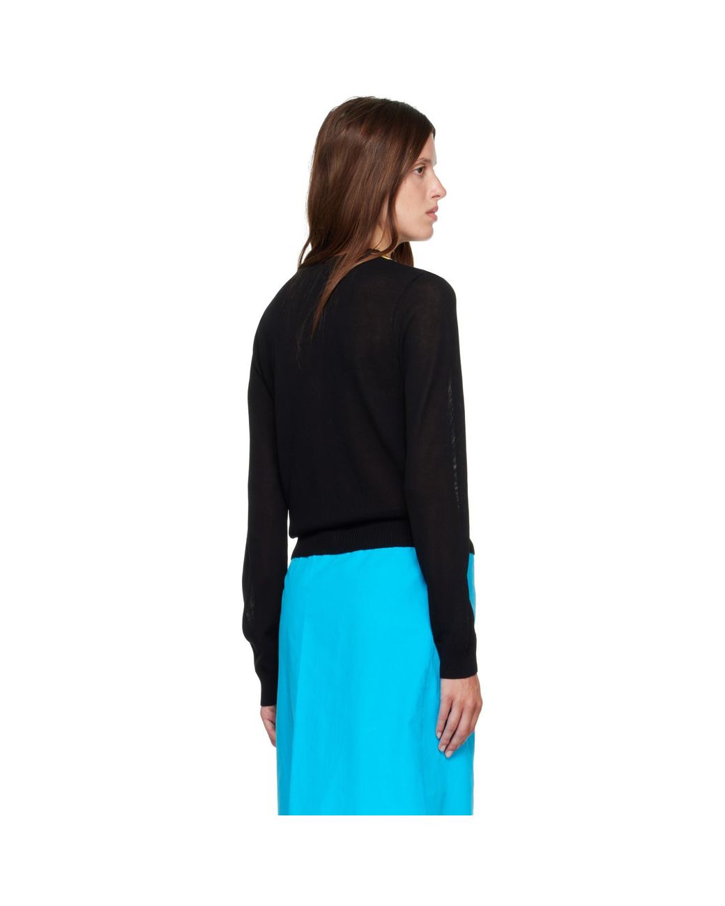 Ganni Blue Argyle Cardigan