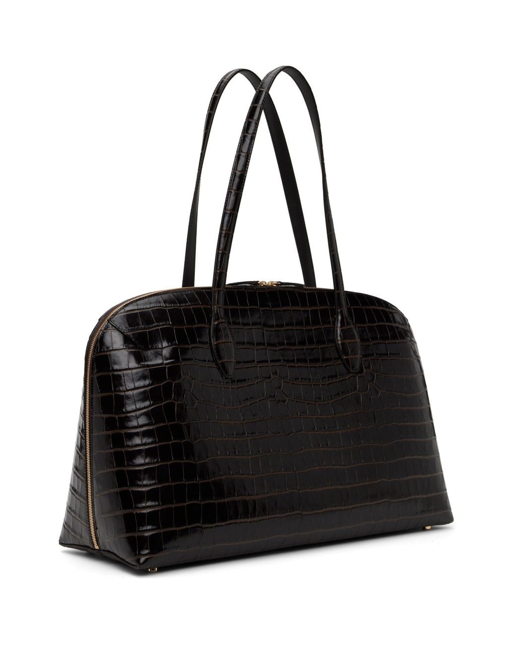 Totême Black Croco-Embossed Day Tote