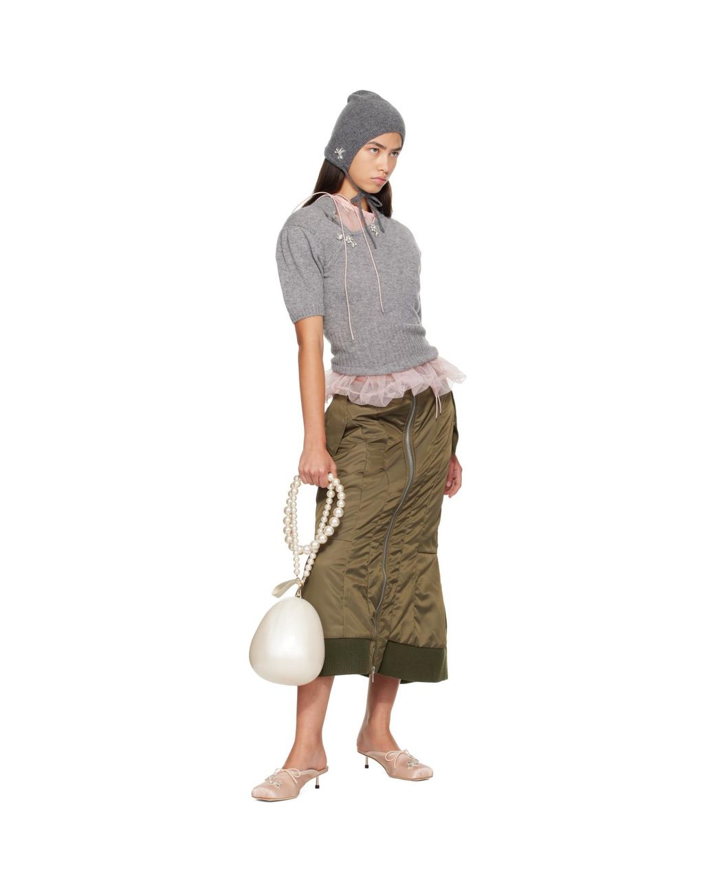 Simone Rocha Green Padded Sculpt Bomber Skirt