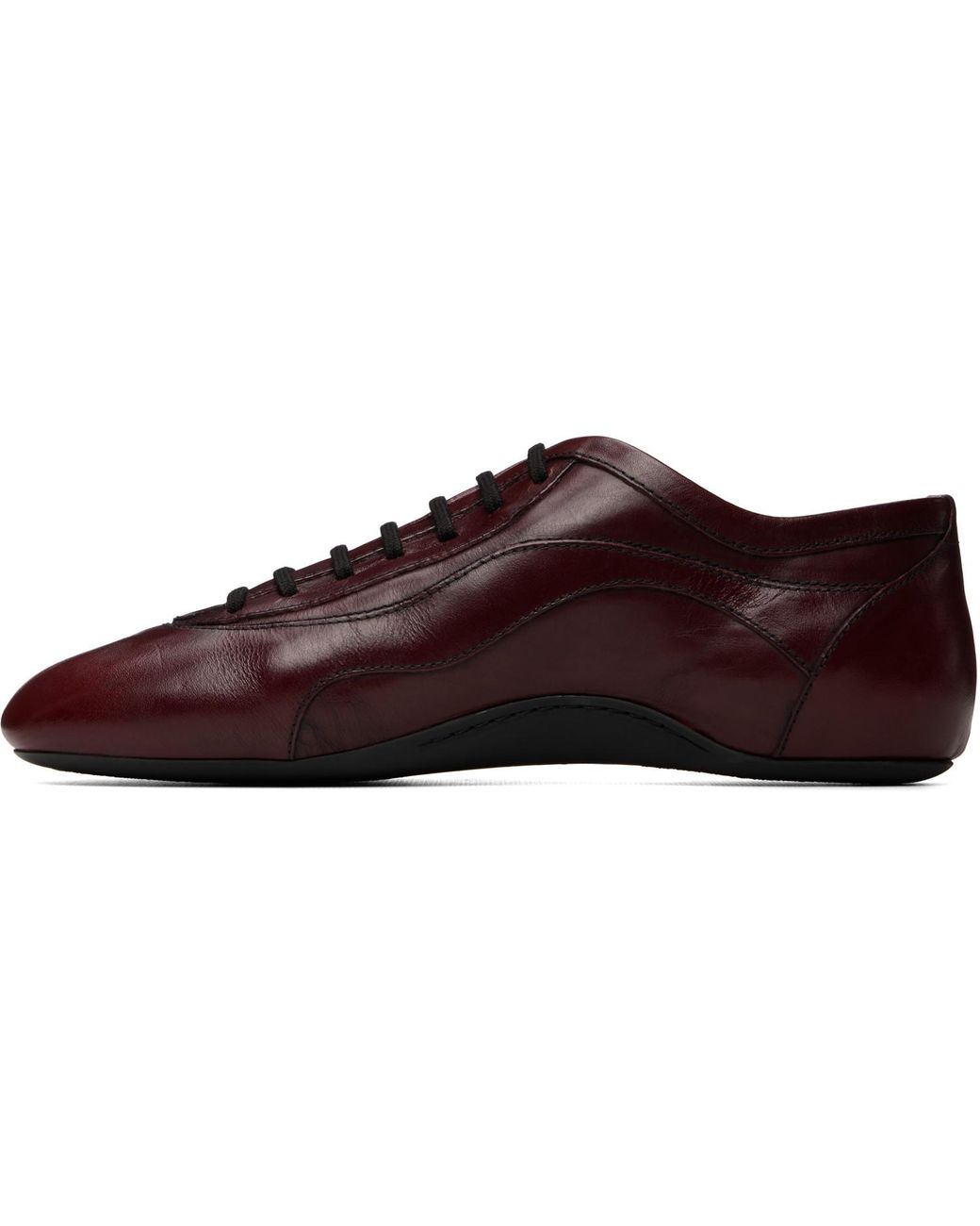 Dries Van Noten Brown Burgundy Leather Ballerina Sneakers for men
