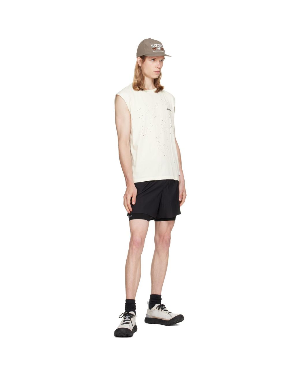 Satisfy Black Rippy Cordura 5 Trail Shorts for men