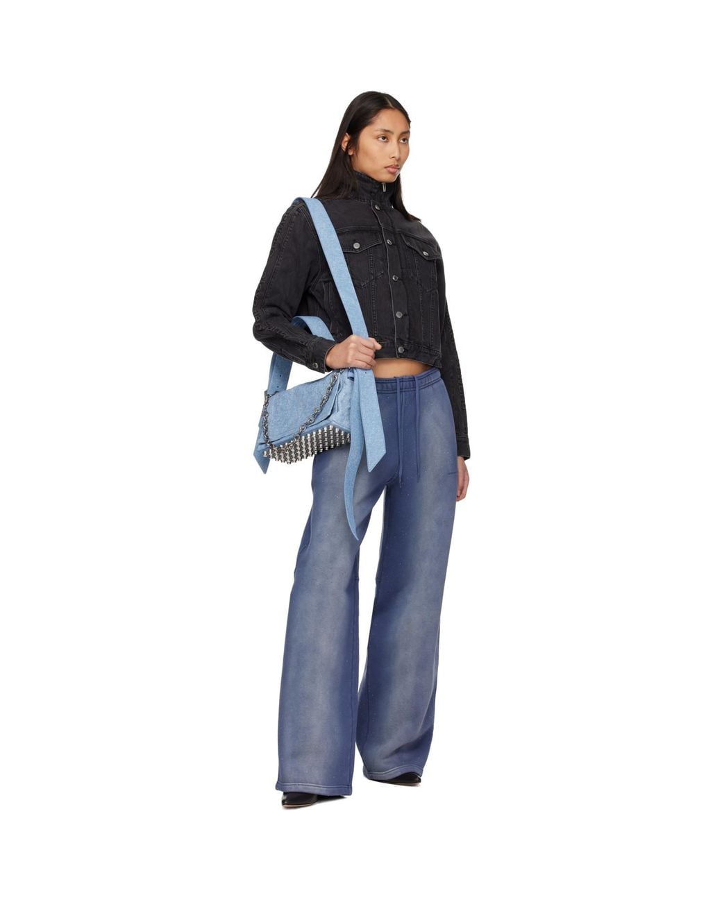 Alexander Wang Blue Denim Ricco Medium Flap Bag