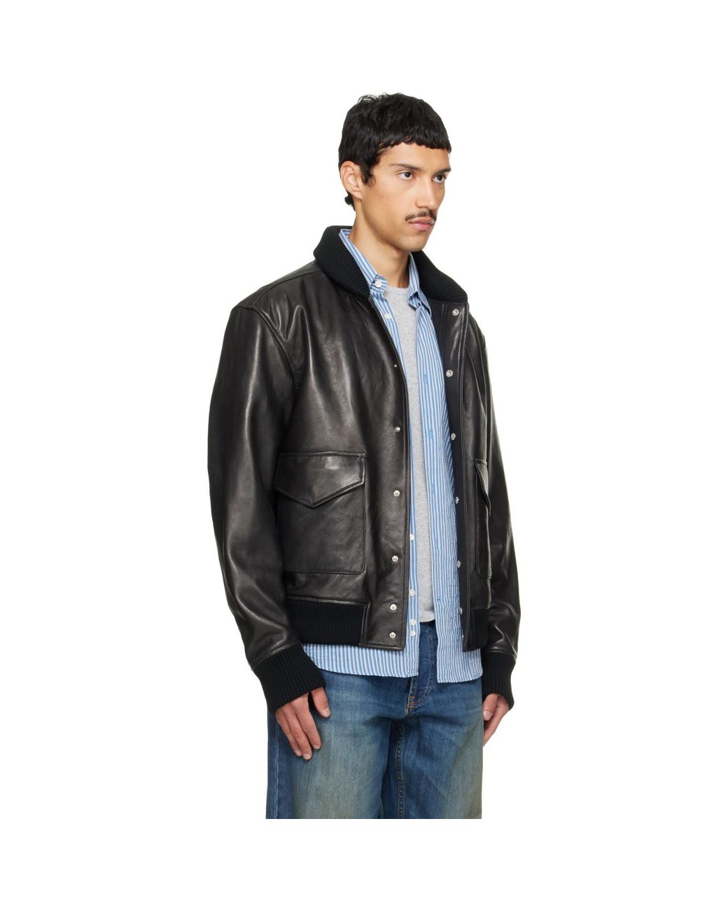 Carter Young Black Murphy Leather Jacket for men