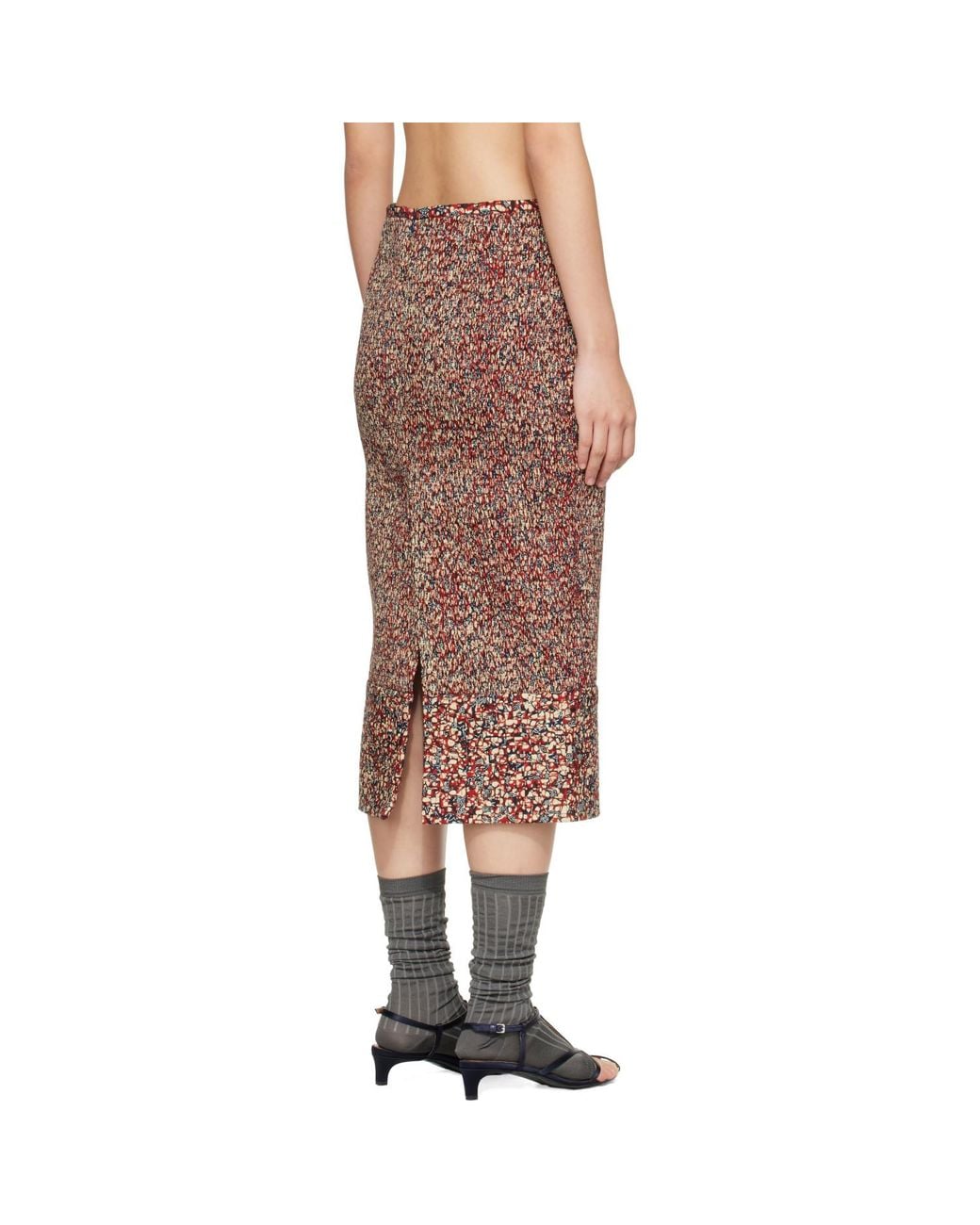Super Yaya Brown Marie Saam Midi Skirt