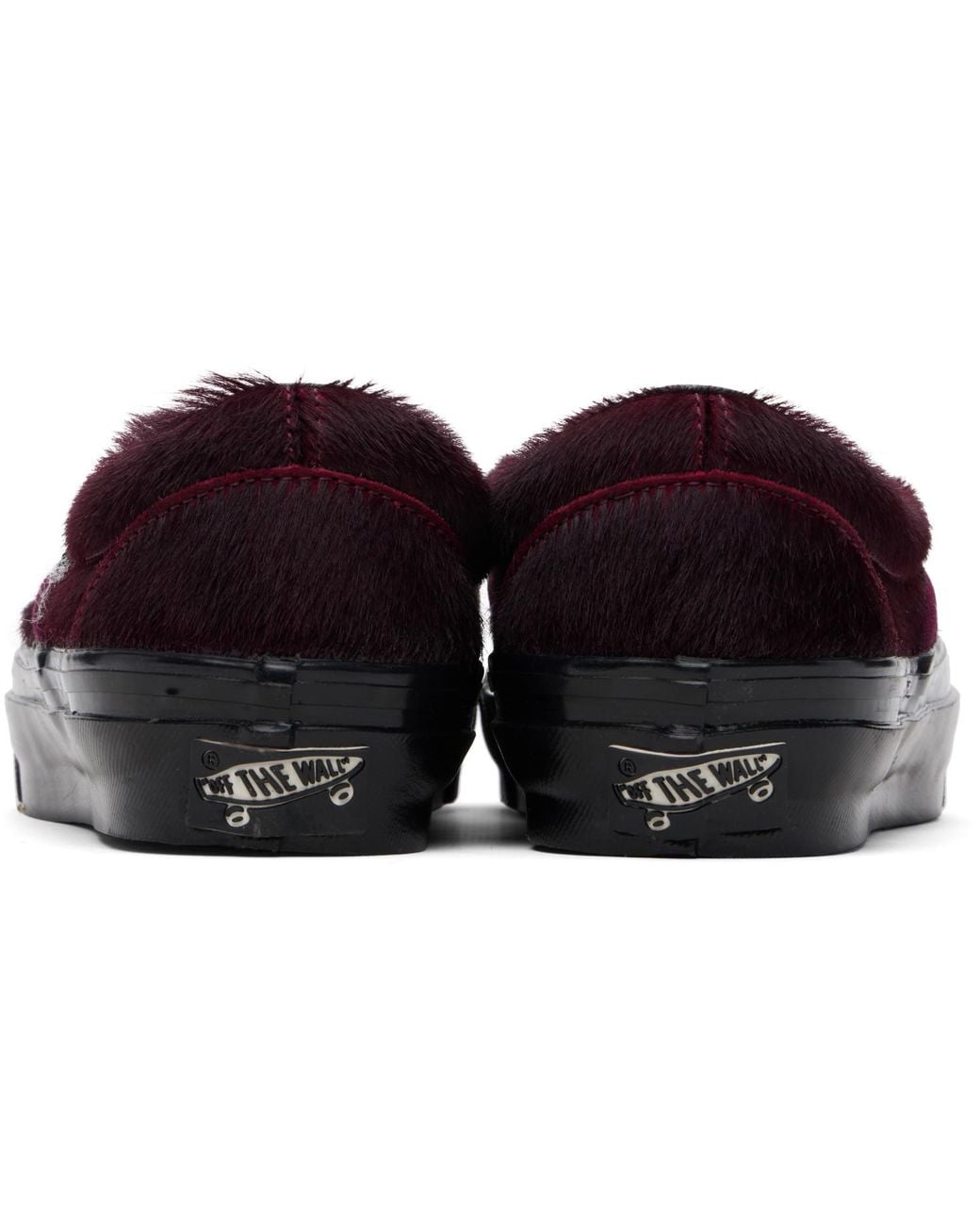 Vans Black Burgundy Premium Classic Slip-On Sneakers