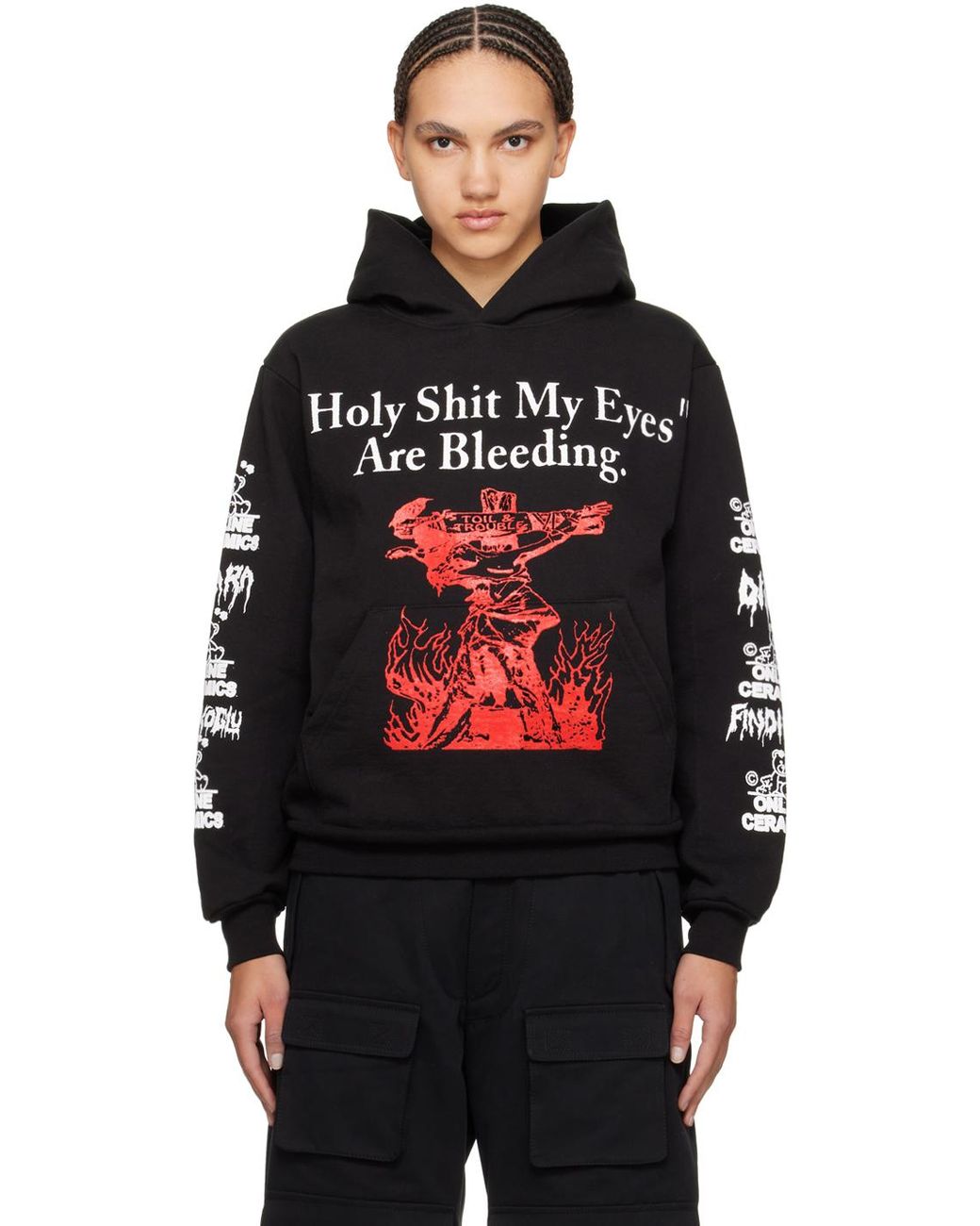 Online Ceramics x Dilara Findikoglu パーカー Online Ceramics Black Dilara Findikoglu Edition 'My Eyes Are