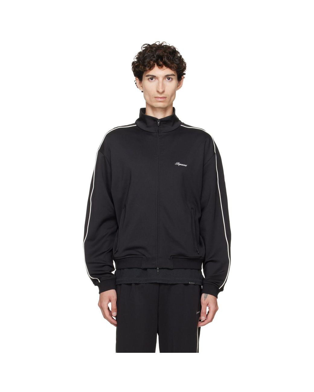 Represent Black Taped Track Jacket for men