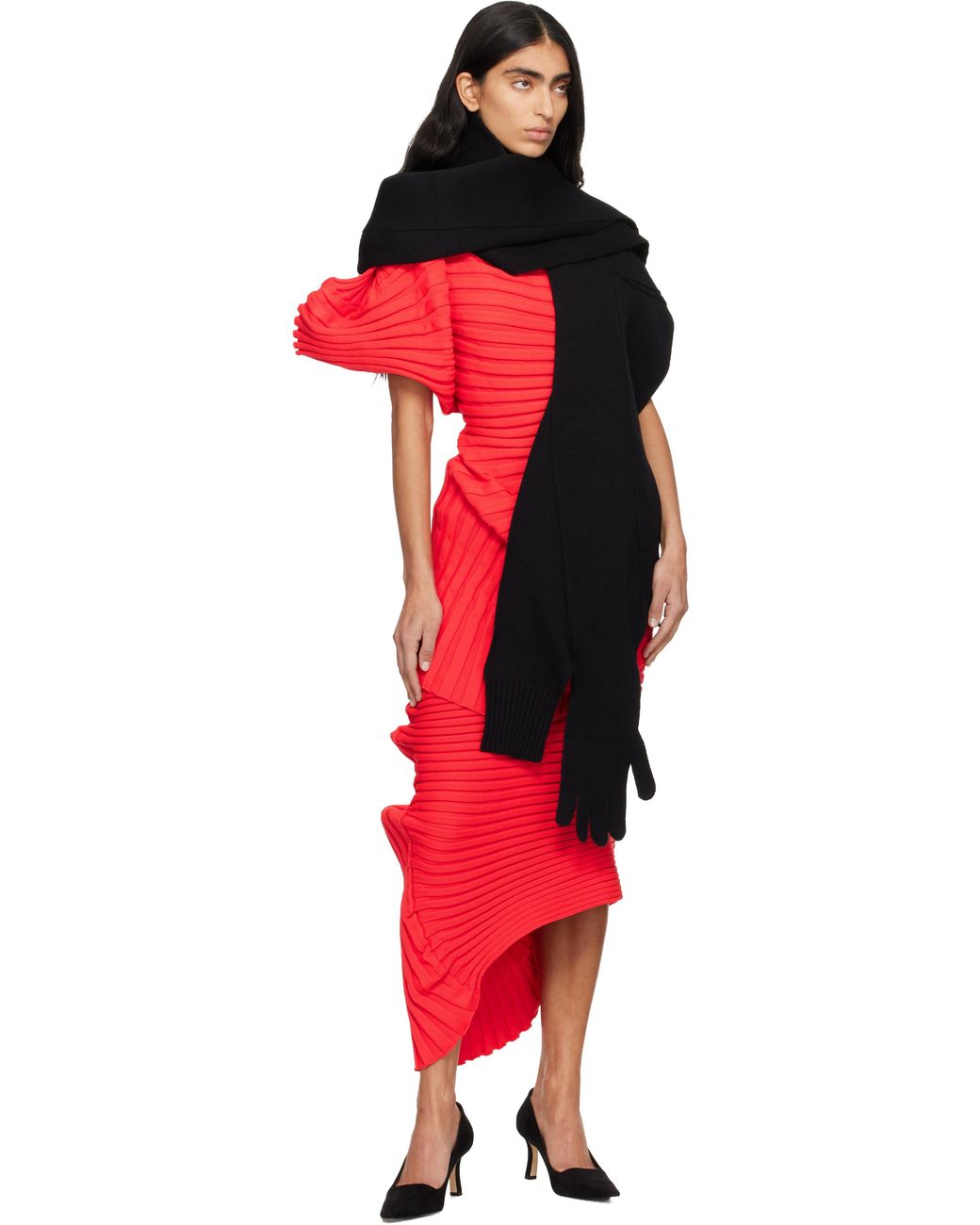 Issey Miyake Black November Sleeves Collection Stole Scarf