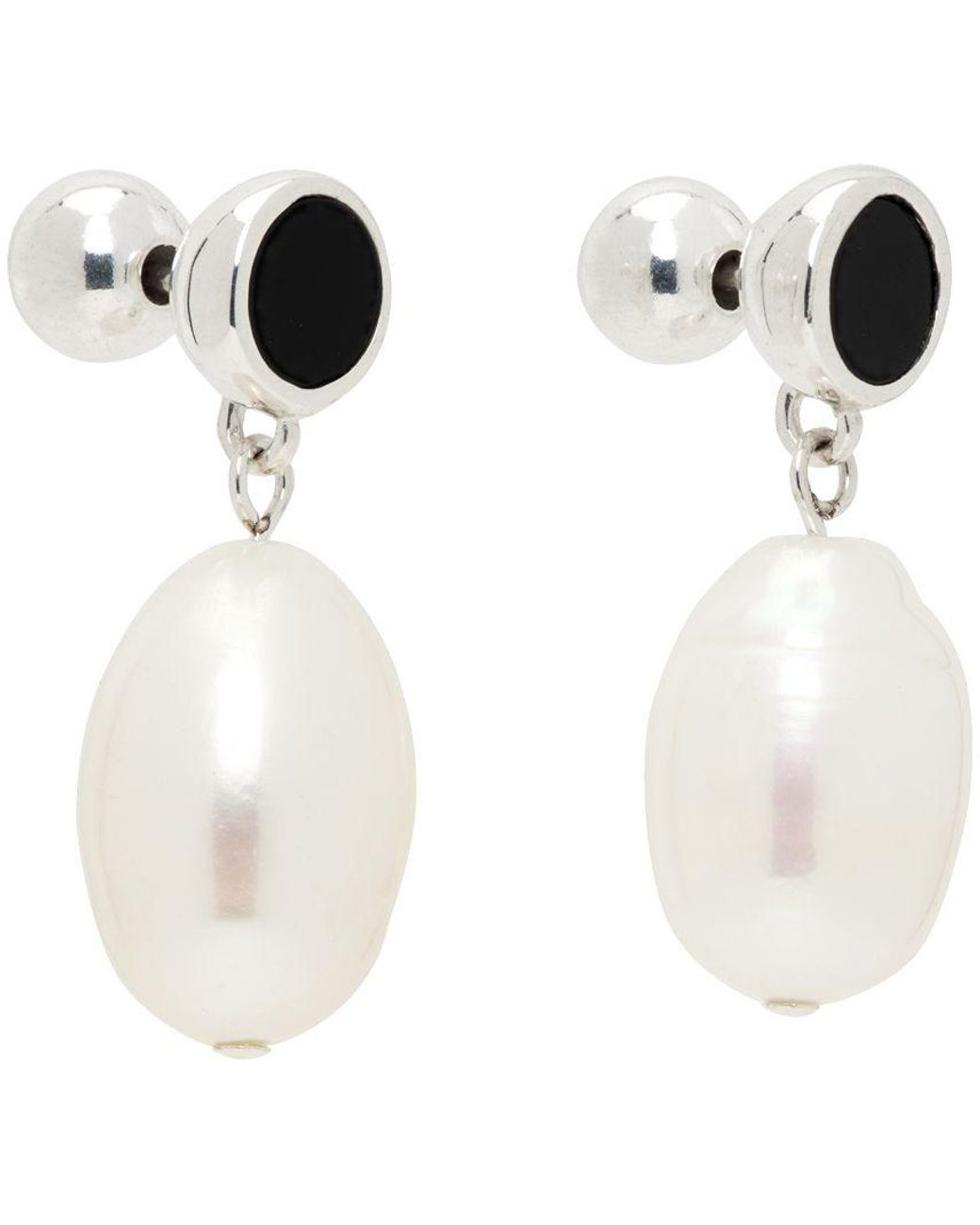 Neue Pearl Earrings, Onyx-