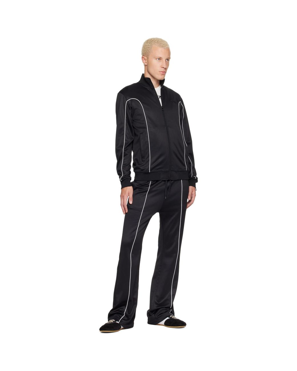 DIESEL Black Contrast Piping Sweater for men