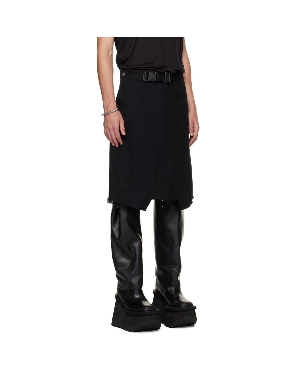 Rick Owens Black Tower Skirt for men
