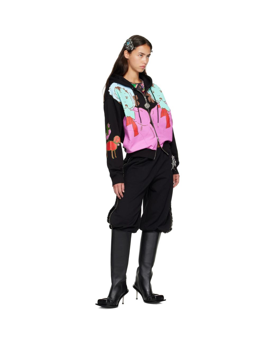 Chopova Lowena Red Double Woody Baby Zip Hoodie