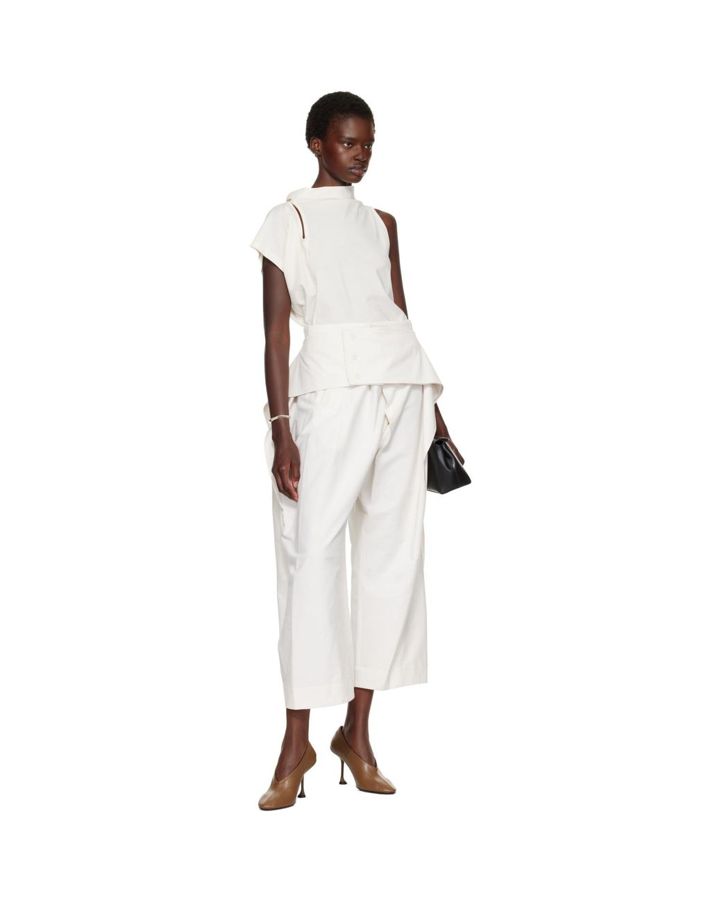 Issey Miyake White Off- Grainy Trousers