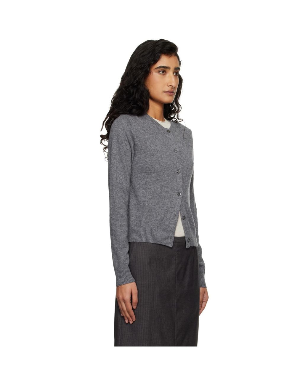 DUNST Black Essential Crewneck Knit Cardigan