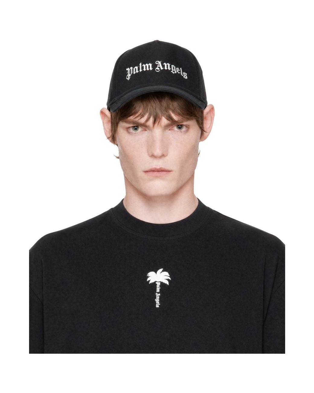 Palm Angels Black Classic Logo Cap for men