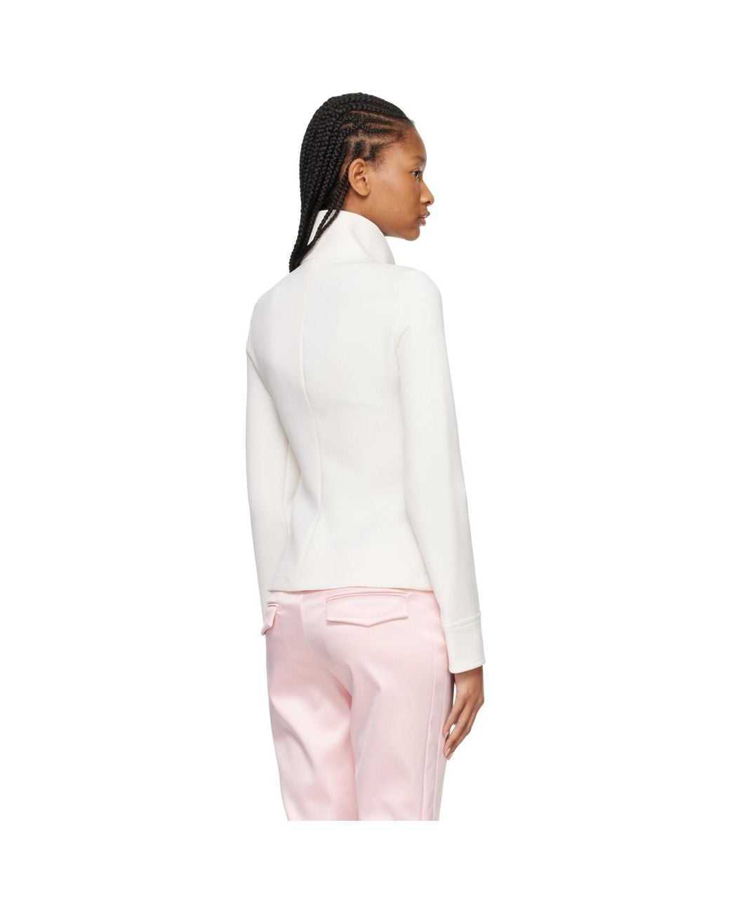 Courreges White Zipped 1-Pocket Twill Top