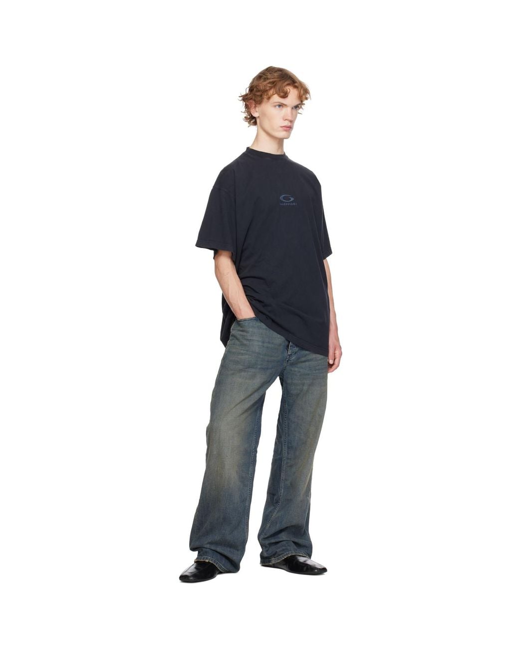Balenciaga Blue Loop Sports Icon Oversized T-Shirt for men