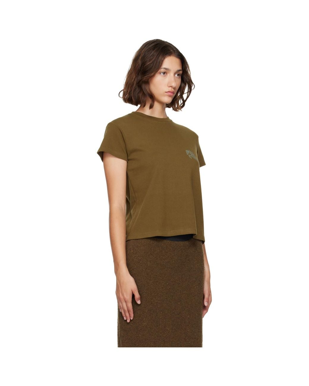 MM6 by Maison Margiela Green Khaki Horse Logo T-Shirt