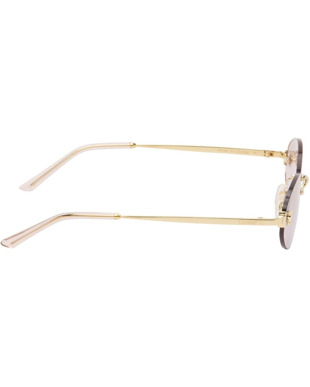 Cartier Black Signature C Oval Rimless Sunglasses