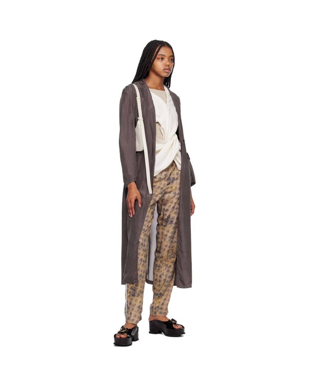 Acne Natural Beige Floral Trousers