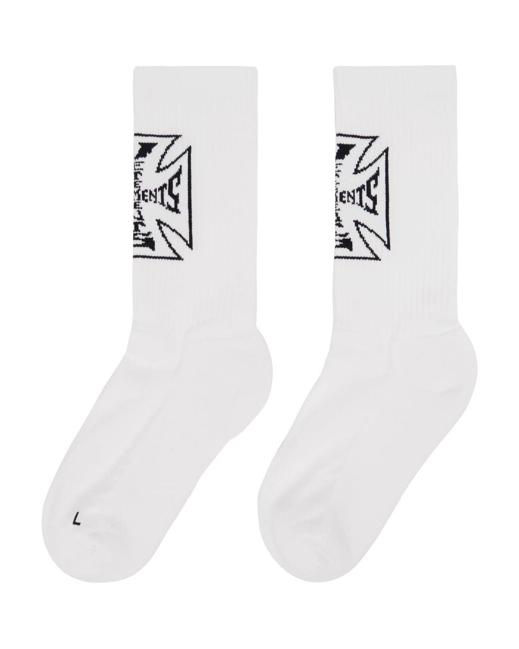 Vetements White Biker Cross Logo Socks for men