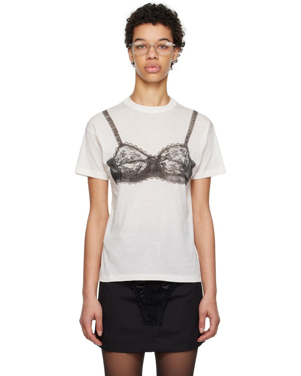 VAQUERA Bra T-shirt in Black | Lyst UK