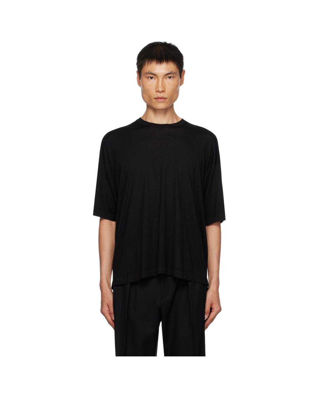 The Row Black Dlomu Wool-Jersey T-Shirt for men