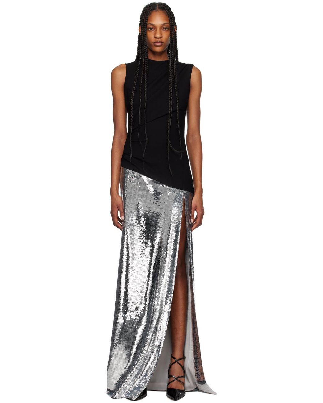monot sequin dress MONOT Long Fishscale Cut Out Maxi Dress in Pink